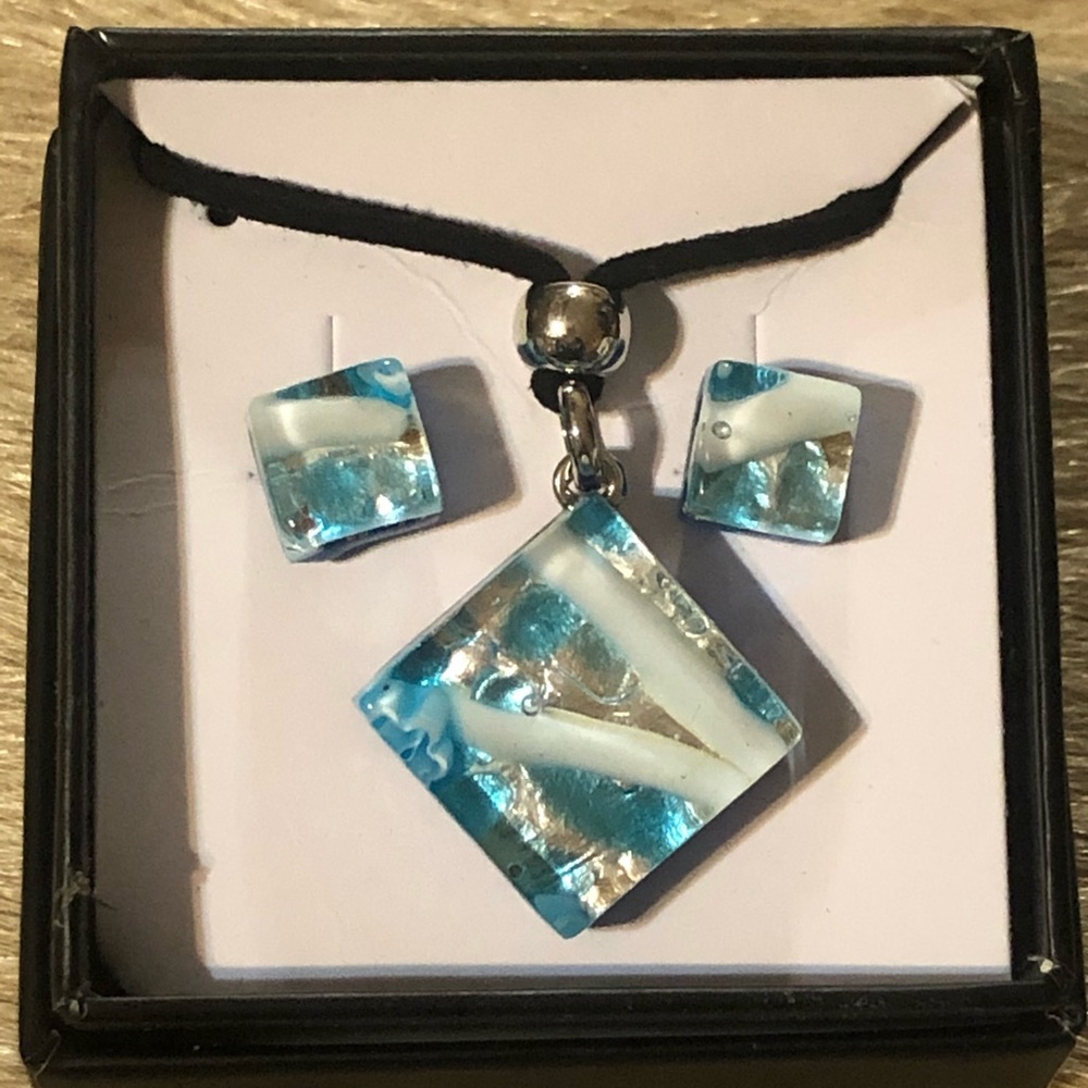 Authentic Murano Glass Necklace & Earring Set